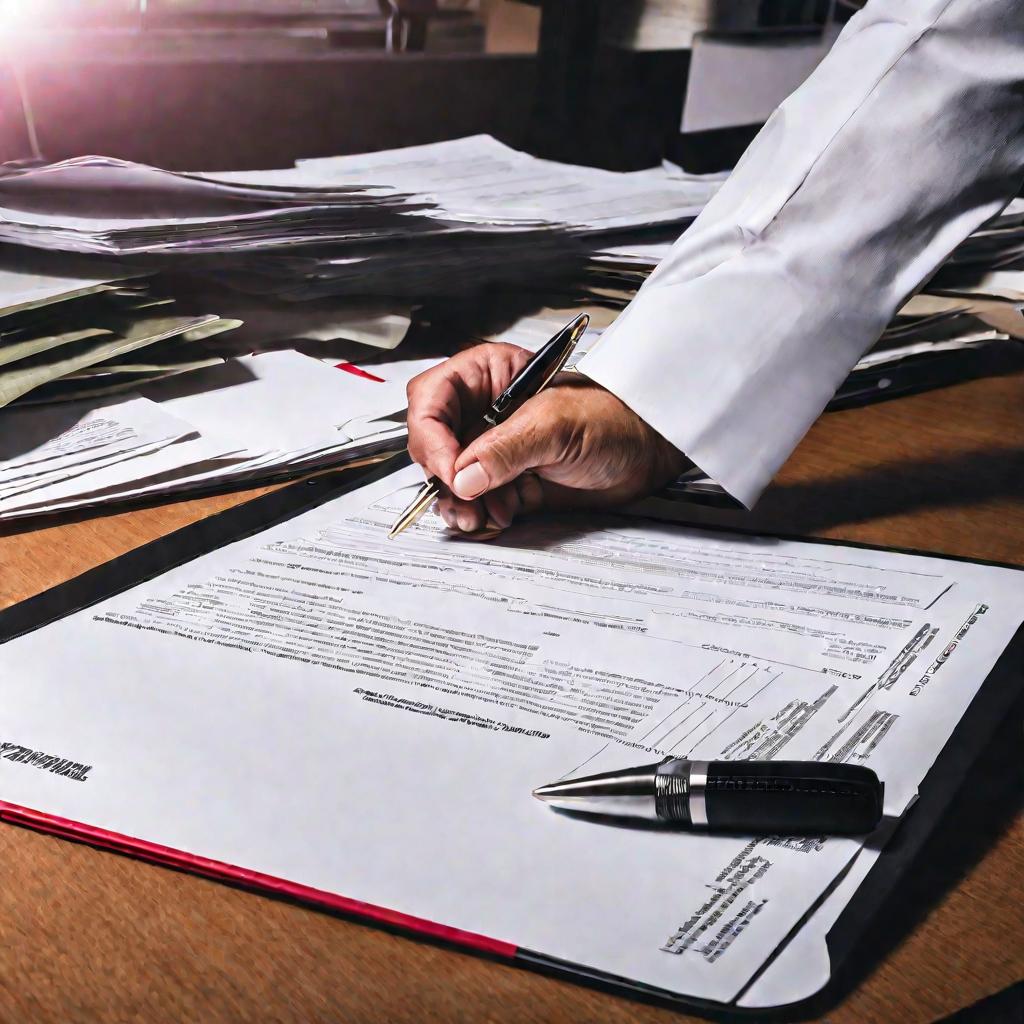 Близкий план документов и печати Одобрено на столе в офисе